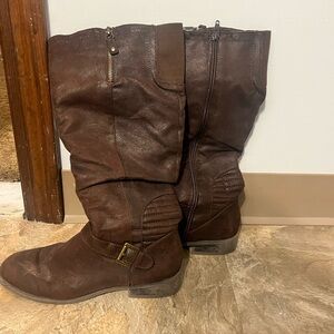 Brown Suede Tall Boots